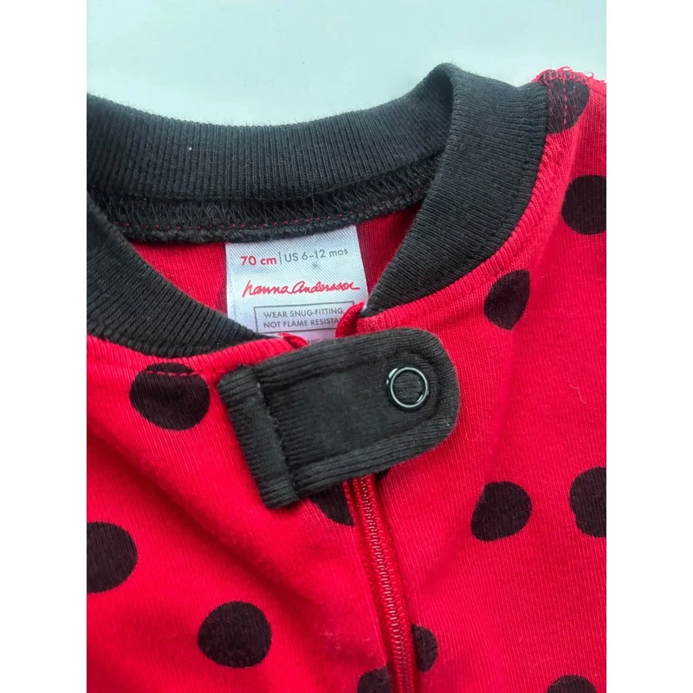 Hanna Andersson Ladybug Organic Cotton Zip Sleeper Red 6-12 Months